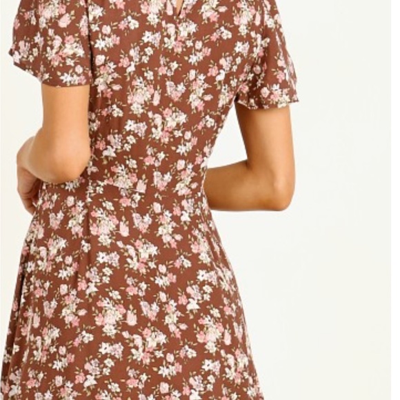 Auguste The Label Brown Floral Mini Dress - Picture 3 of 4
